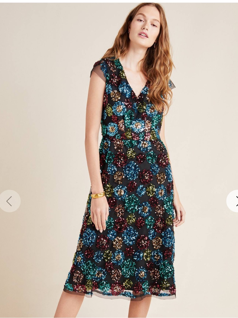 Eva Franco Glenna Sequined Midi Dress Size 16